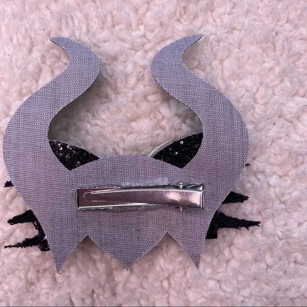Halloween Evil Queen Black and Purple Hair Bow